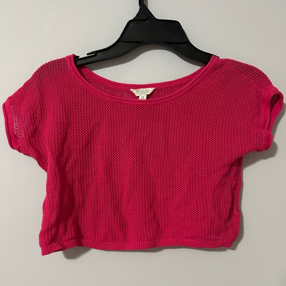 77kids Fuchsia Mesh Crop Top